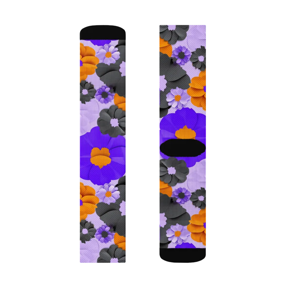 Ember Petals on Socks — Right Sock