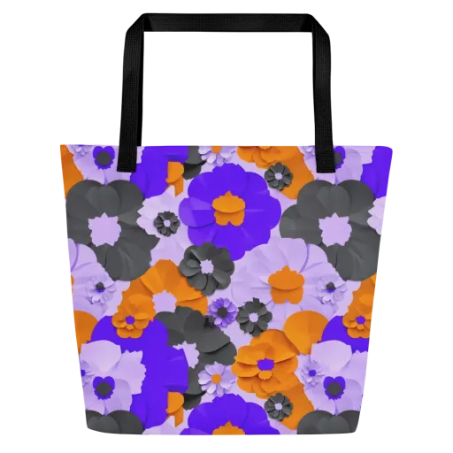 Ember Petals on a Large Tote Bag W/ Pocket