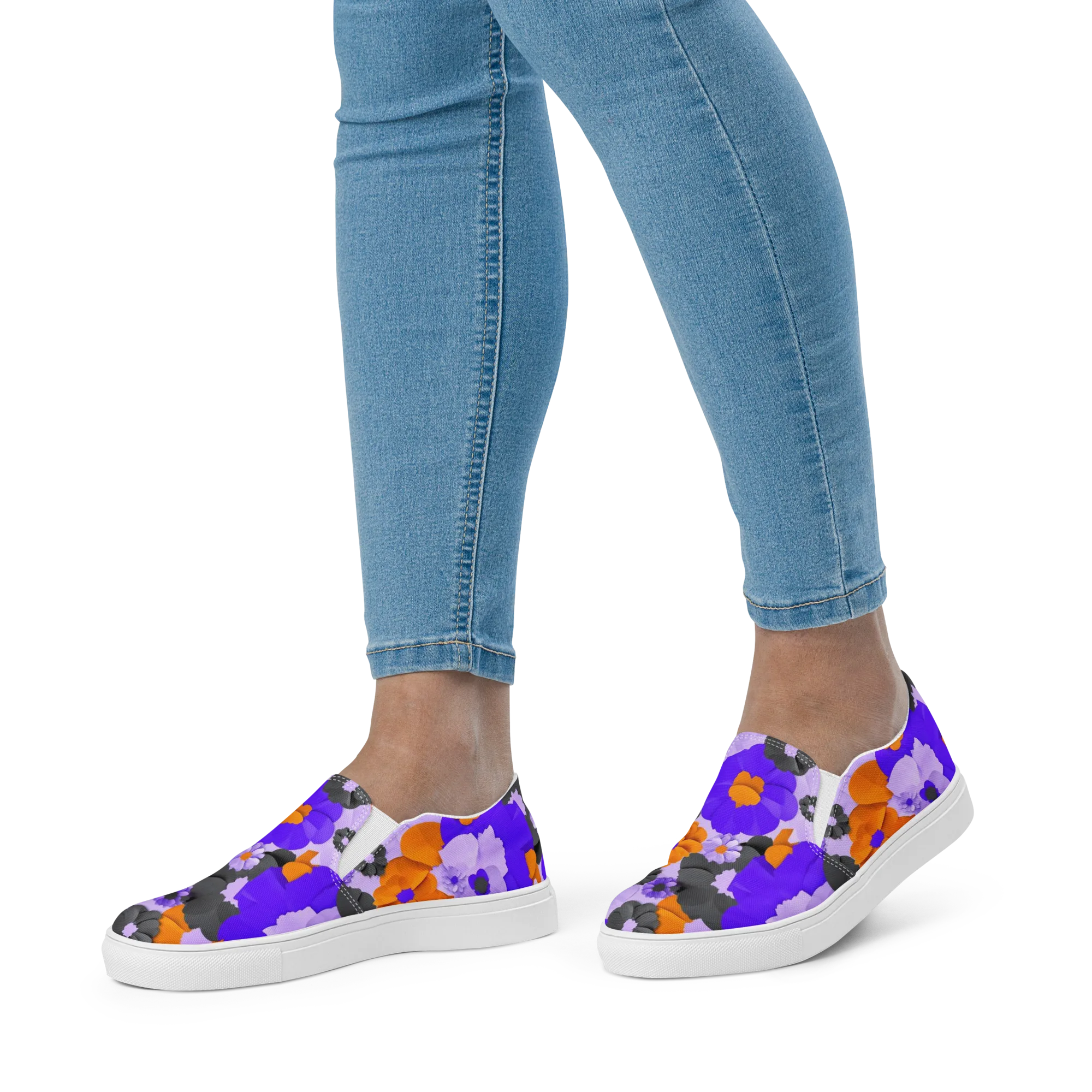 Ember Petals on Women's Slip-On Canvas Shoes — Front