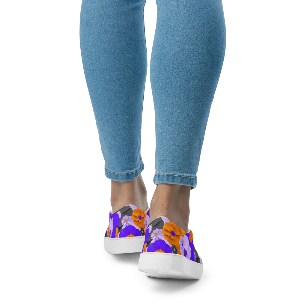 Ember Petals on Women's Slip-On Canvas Shoes — Back