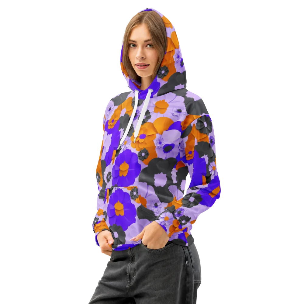 Ember Petals on Cotton Hoodie — Left Front