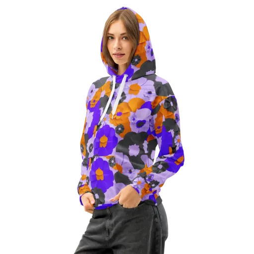 Ember Petals on a Cotton Hoodie
