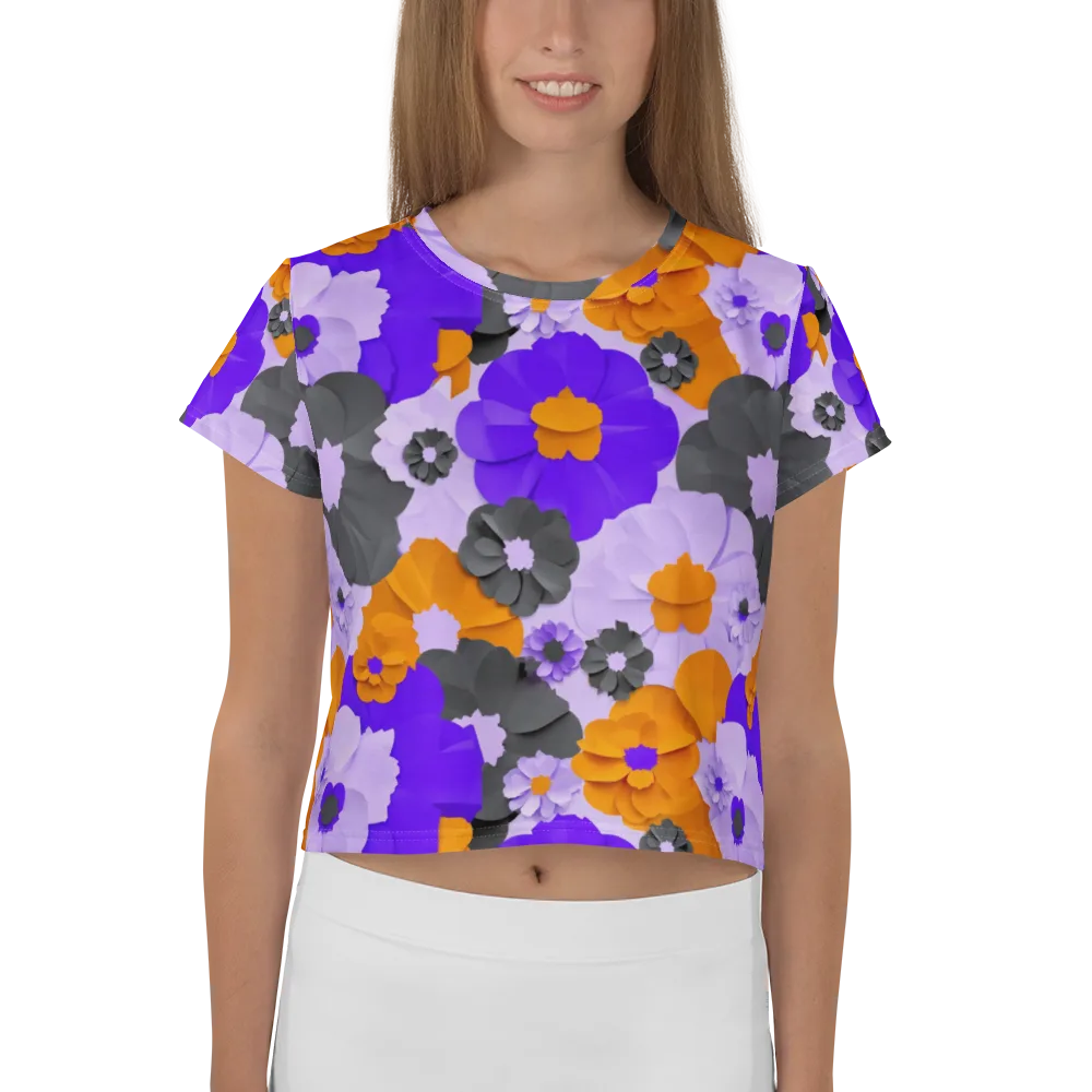 Ember Petals on Crop Tee — Front