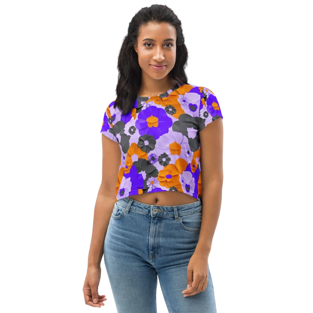 Ember Petals on Crop Tee — Front