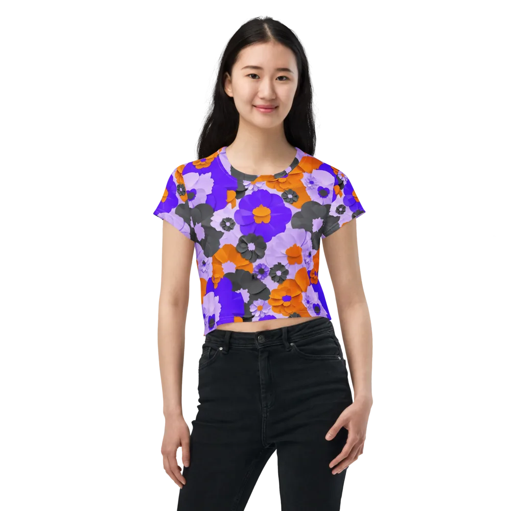 Ember Petals on Crop Tee — Front