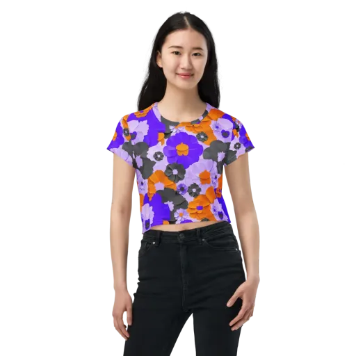 Ember Petals on a Crop Tee