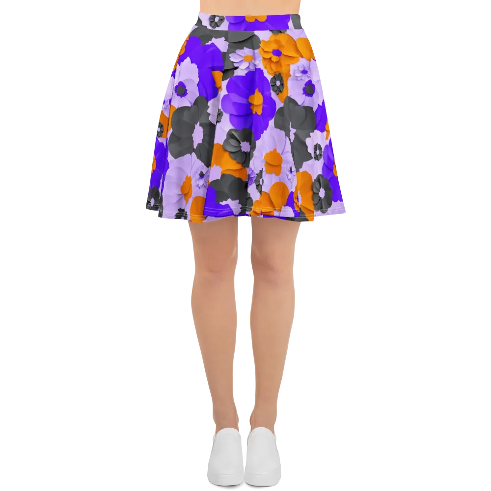 Ember Petals on Skater Skirt — Front