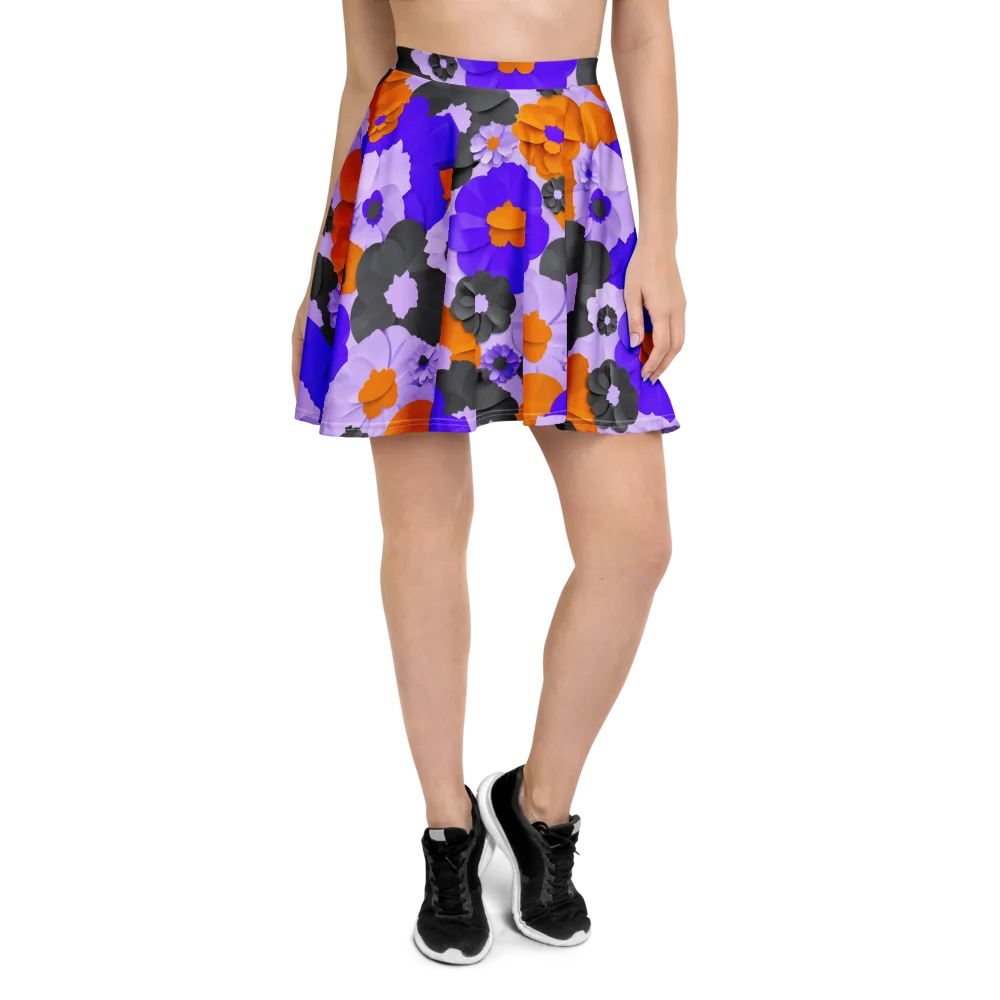 Ember Petals on Skater Skirt — Front