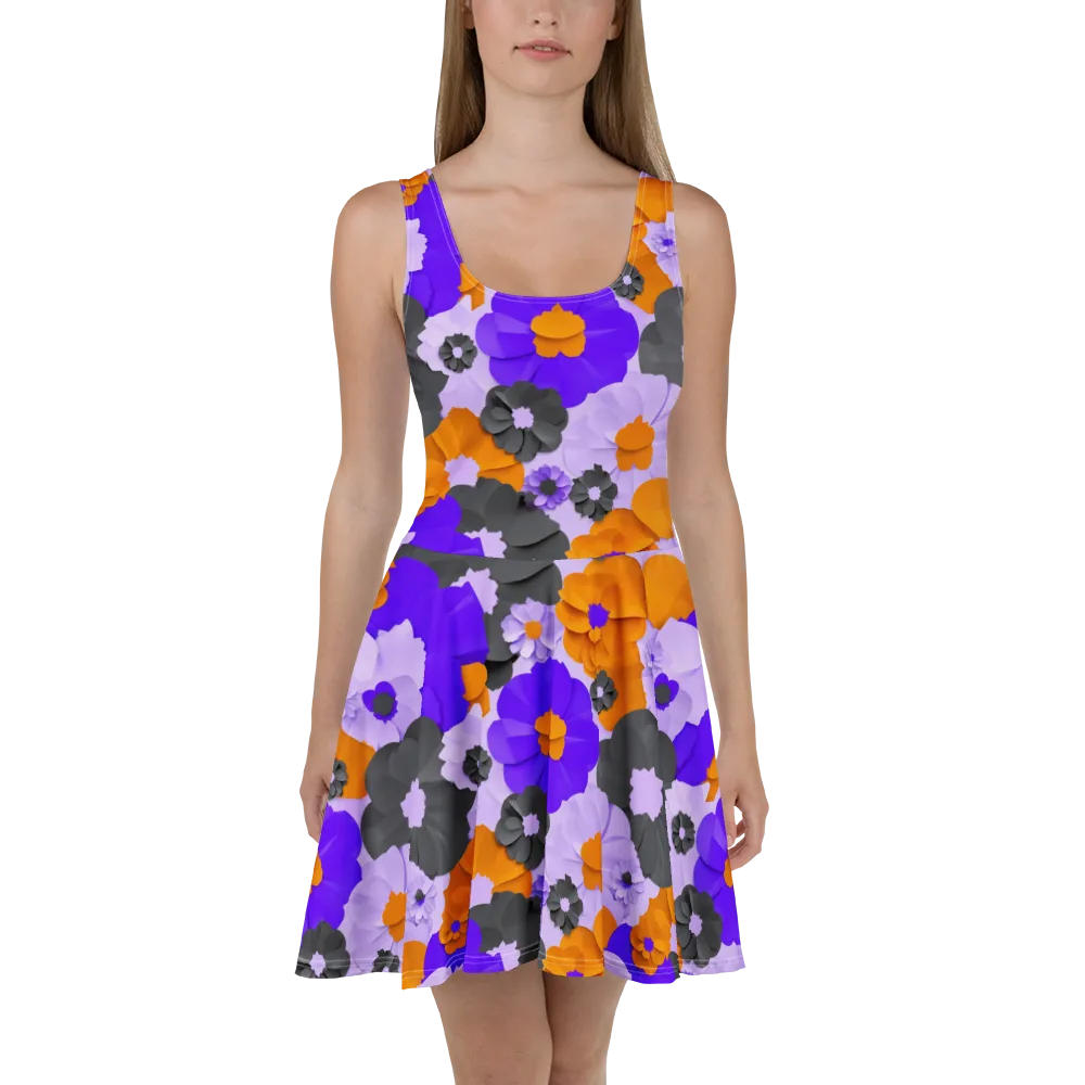 Ember Petals on Skater Dress — Front