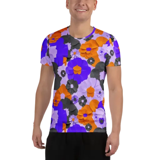 Ember Petals on a Men's Athletic T-Shirt