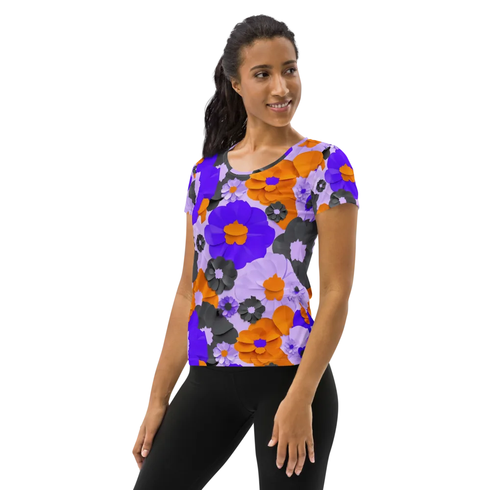 Ember Petals on Women's Athletic T-Shirt — Left