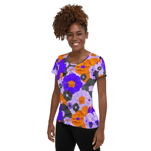 Ember Petals on a Women's Athletic T-Shirt