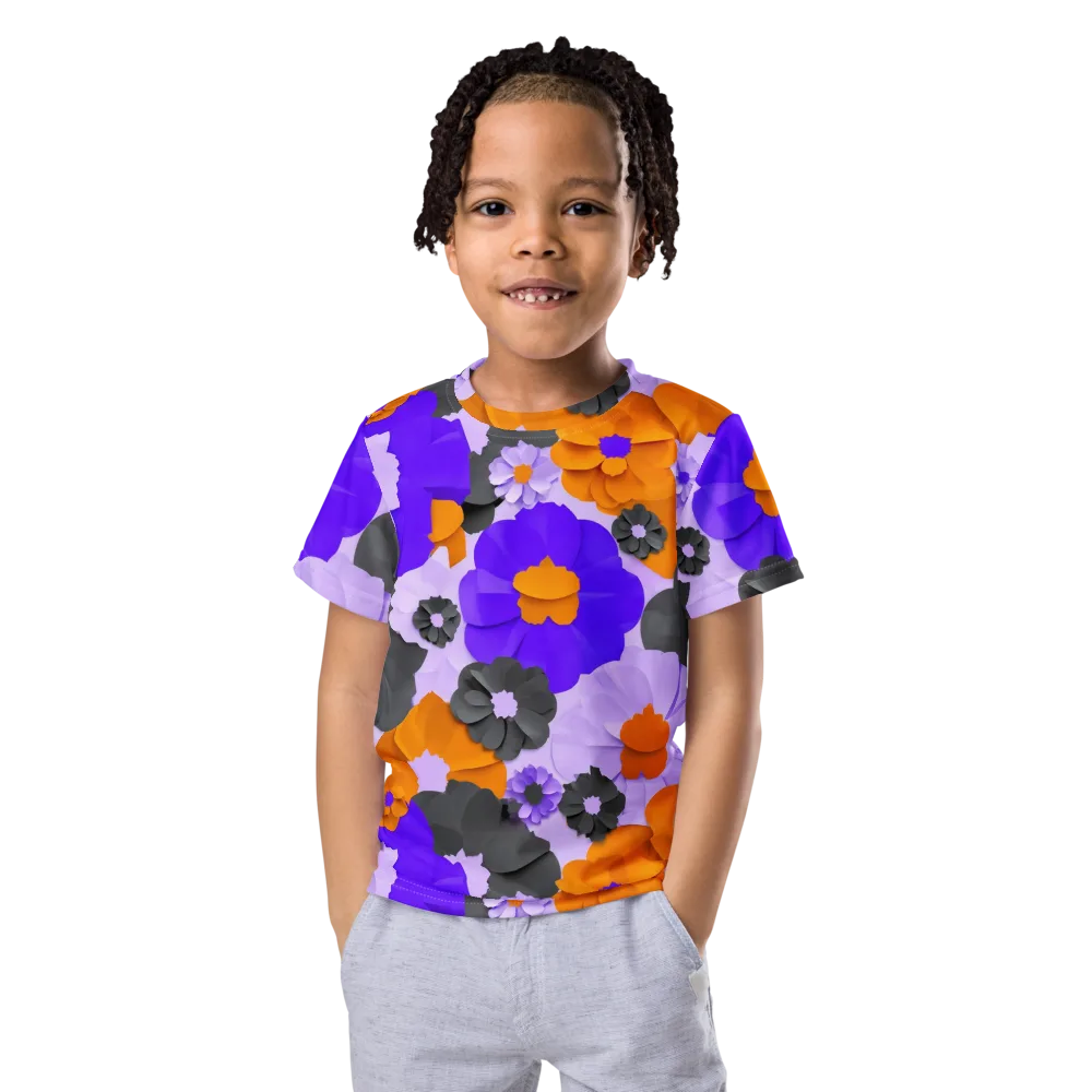 Ember Petals on Kids Crew Neck T-Shirt — Front