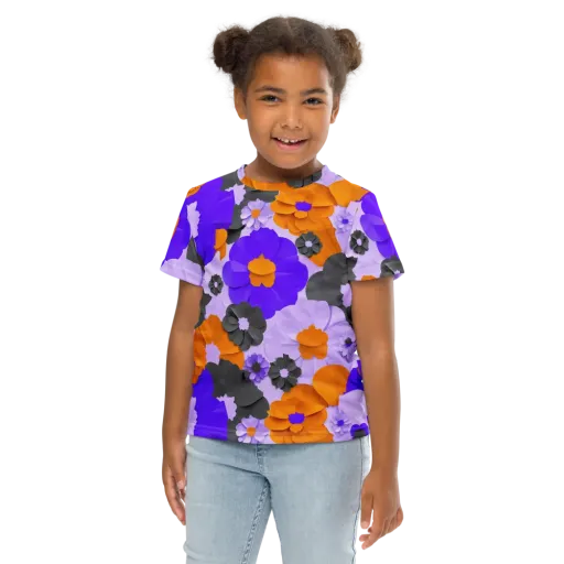 Ember Petals on a Kids Crew Neck T-Shirt