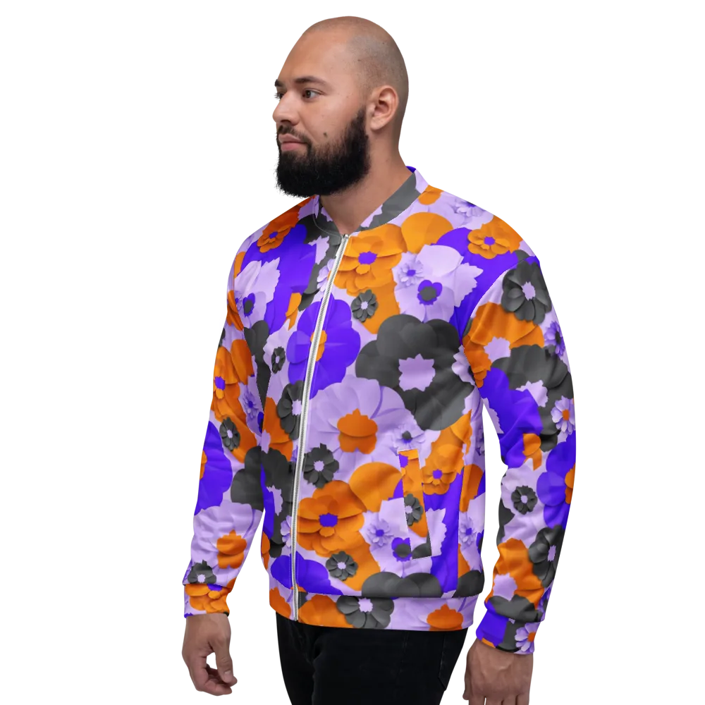 Ember Petals on Bomber Jacket — Left