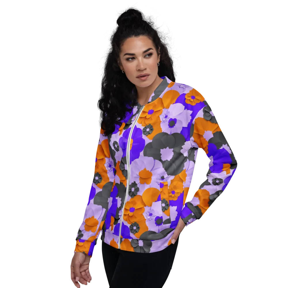 Ember Petals on Bomber Jacket — Left