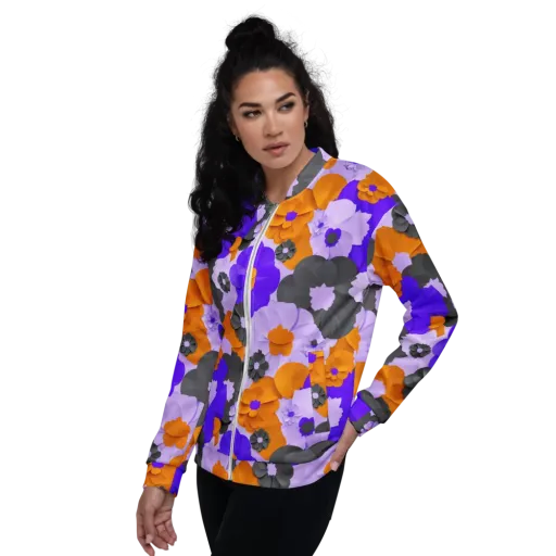Ember Petals on a Bomber Jacket