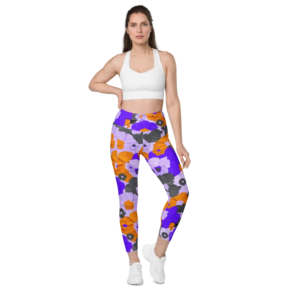Ember Petals on Leggings with Pockets — Front