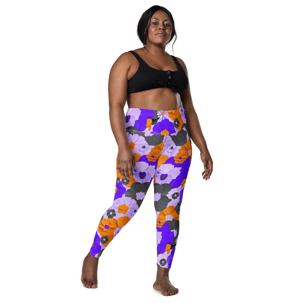 Ember Petals on Leggings with Pockets — Front
