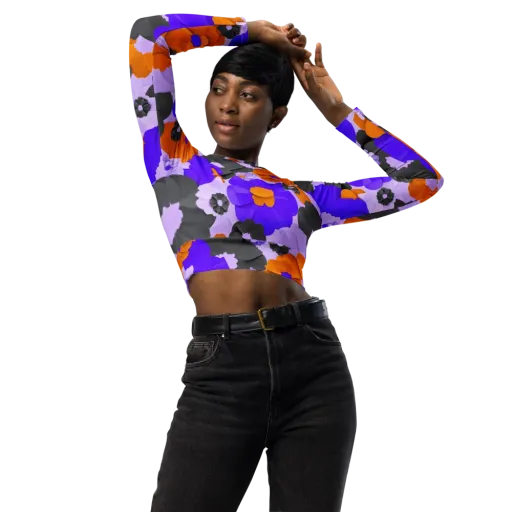 Ember Petals on a Long Sleeve Crop Top