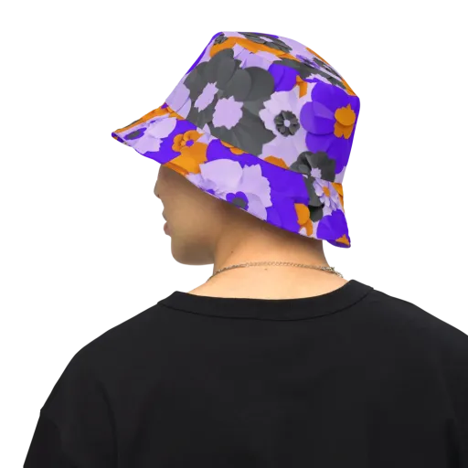 Ember Petals on a Reversible Bucket Hat