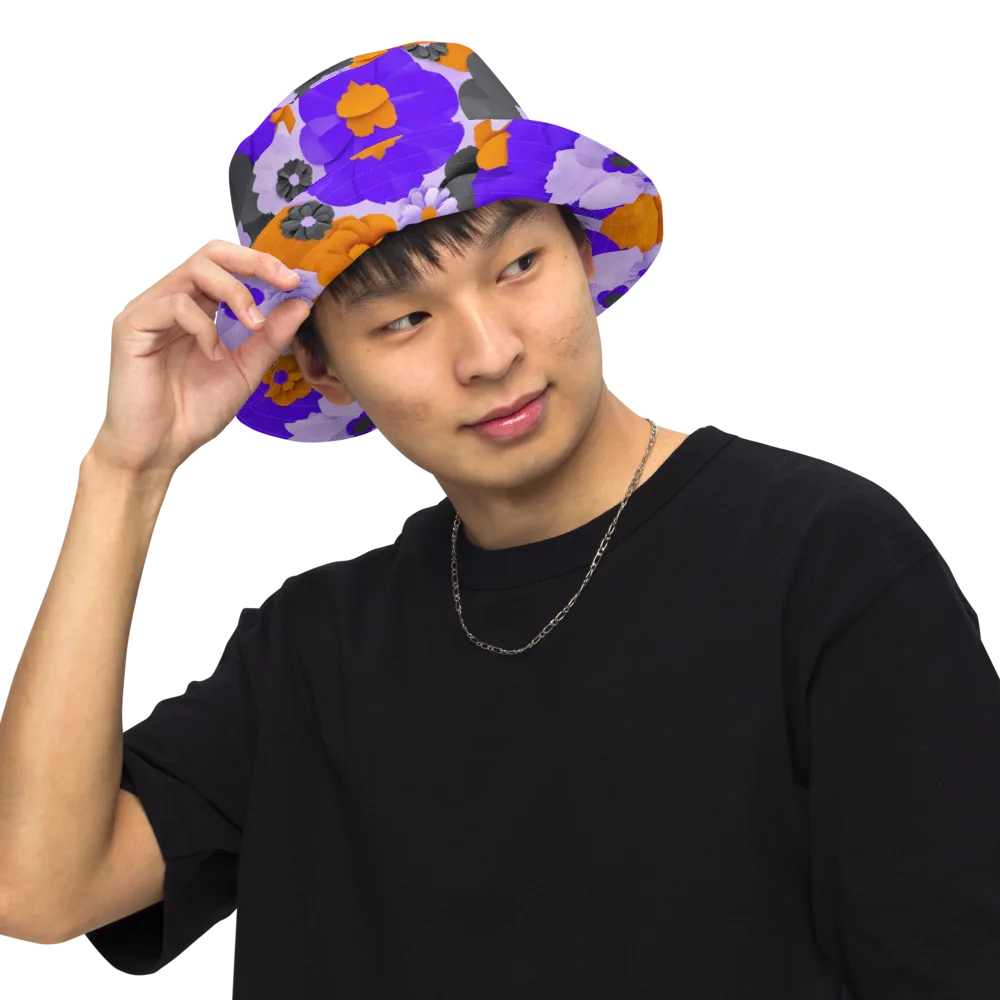 Ember Petals on Reversible Bucket Hat — Front Inside