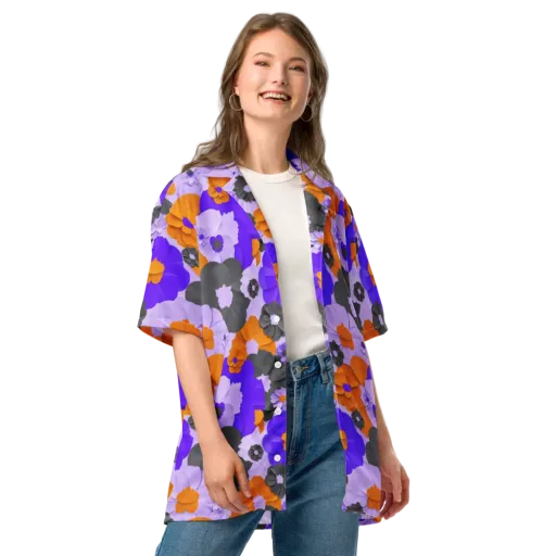 Ember Petals on a Button Shirt