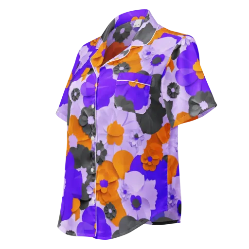 Ember Petals on a Women's Short Sleeve Pajama Top