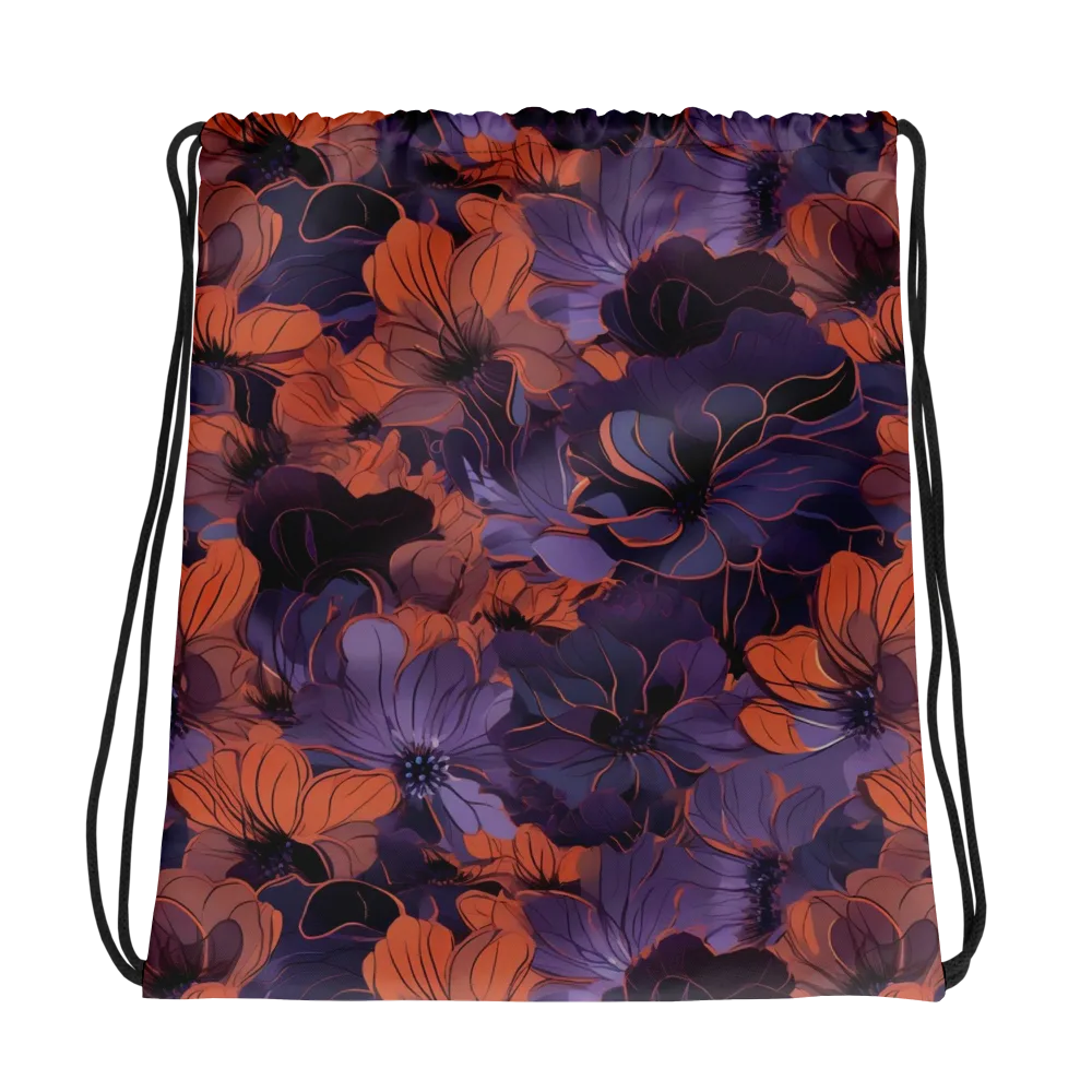 Burnt Violet Bloom on Drawstring Bag — Photo