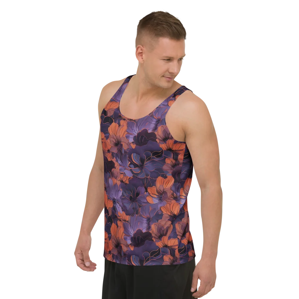 Burnt Violet Bloom on Men's Tank Top — Left Front