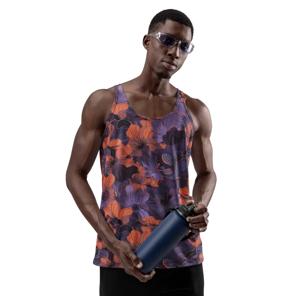 Burnt Violet Bloom on Men's Tank Top — Front