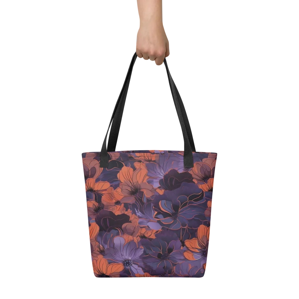 Burnt Violet Bloom on Tote Bag — Front