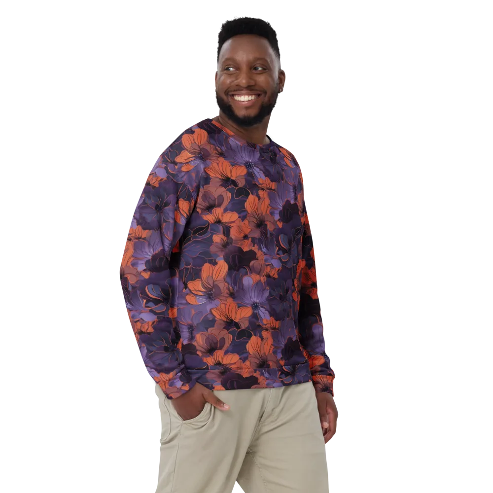 Burnt Violet Bloom on Sweatshirt — Front