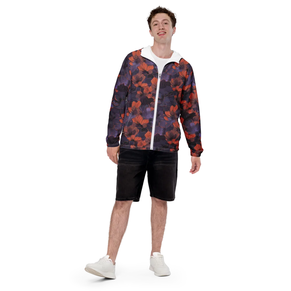 Burnt Violet Bloom on Men's Windbreaker — Front
