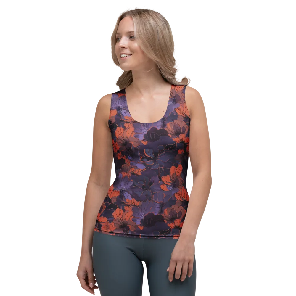 Burnt Violet Bloom on Women's Tank Top — Front