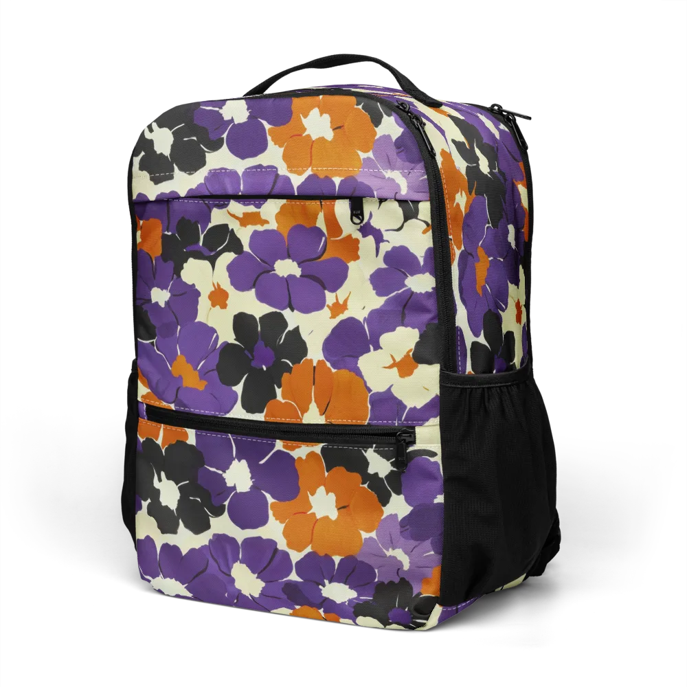 Violet Ember Bloom on Utility Backpack — Left Front