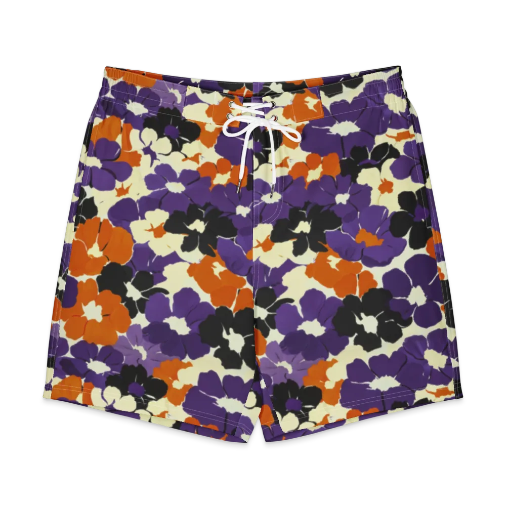 Violet Ember Bloom on Men's Board Shorts — Front