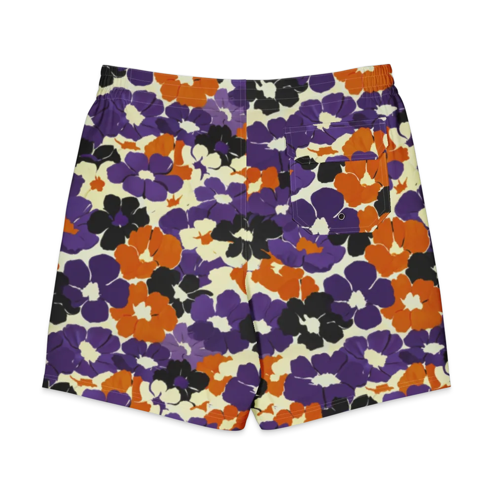 Violet Ember Bloom on Men's Board Shorts — Back