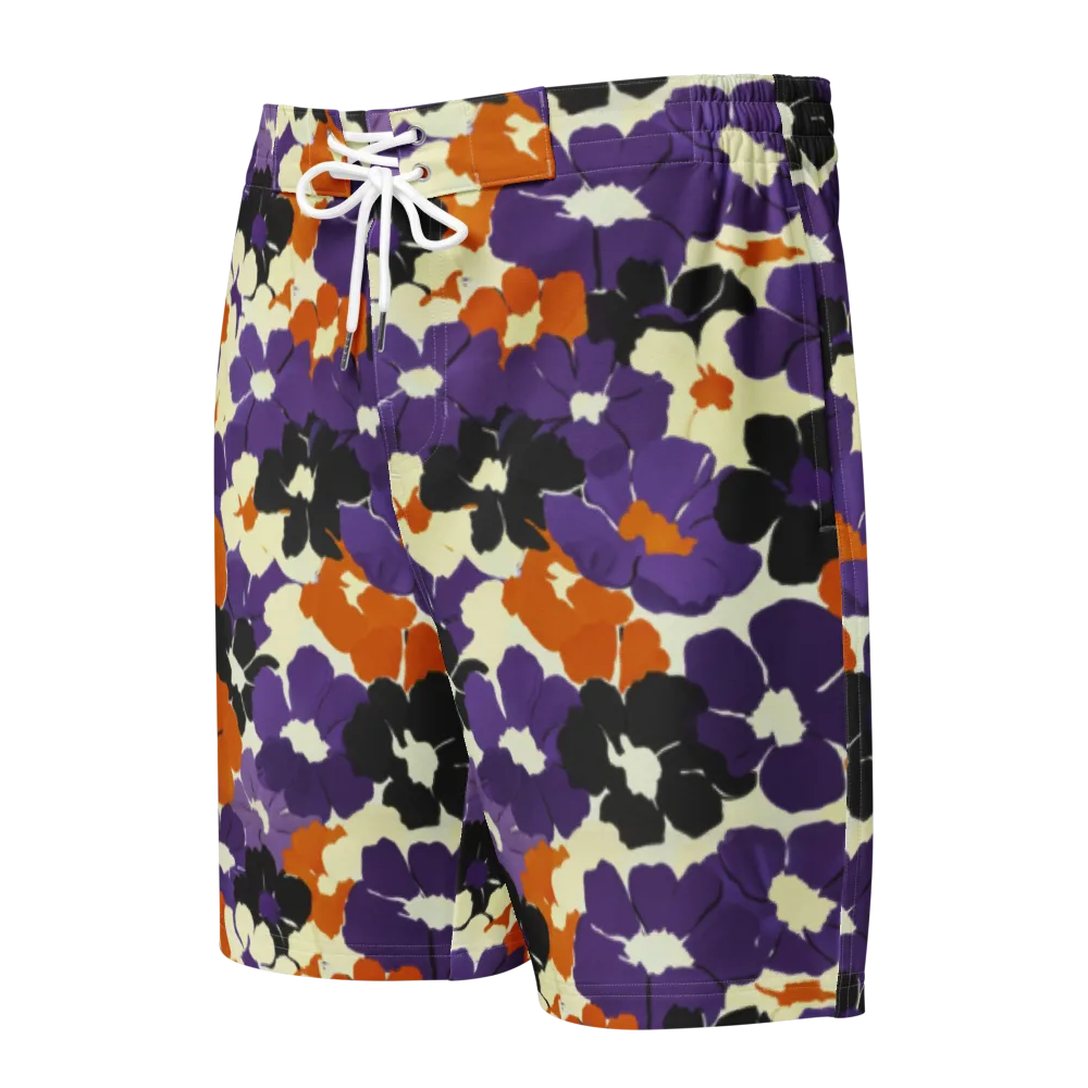 Violet Ember Bloom on Men's Board Shorts — Front