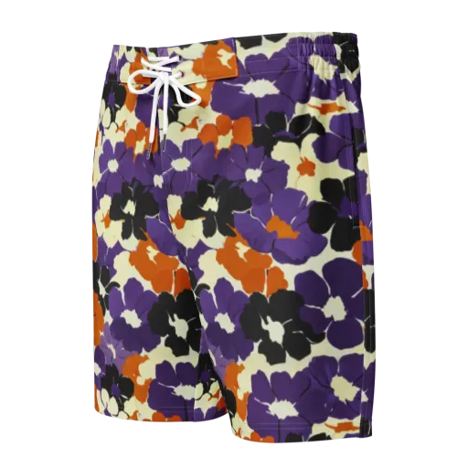 Violet Ember Bloom on a Men's Board Shorts