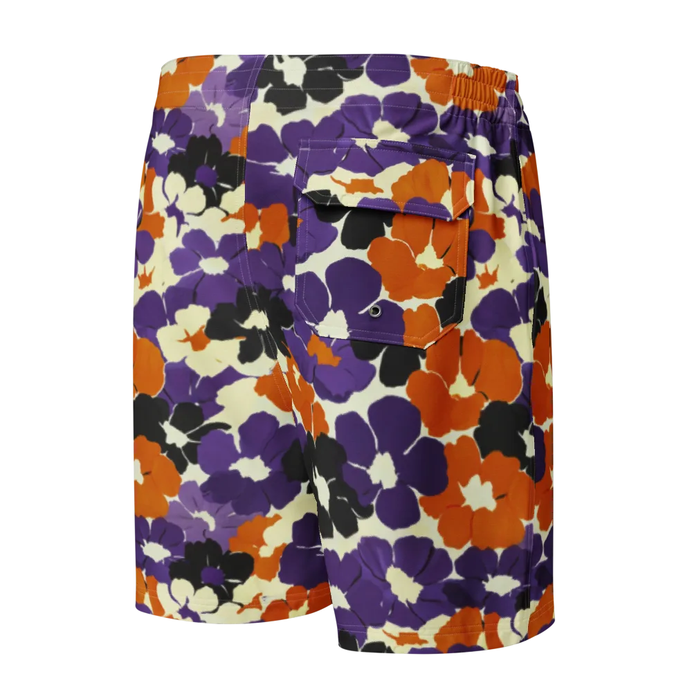 Violet Ember Bloom on Men's Board Shorts — Back