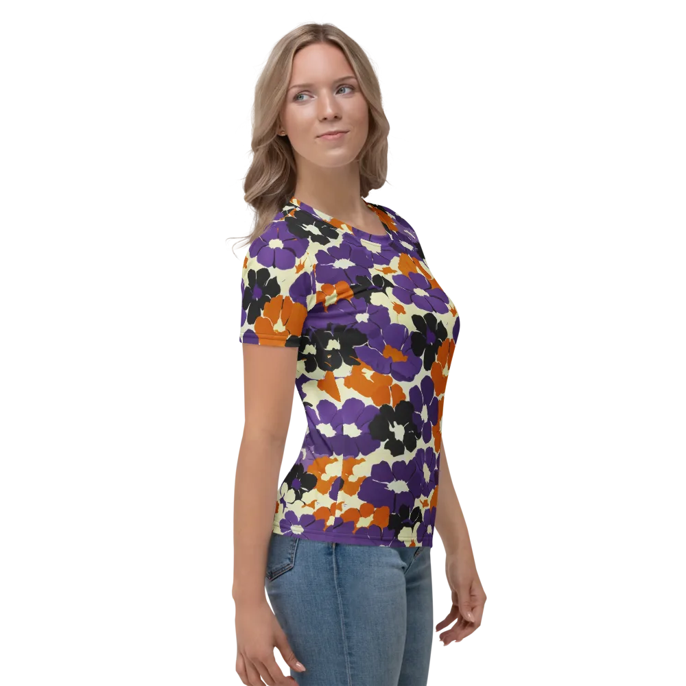 Violet Ember Bloom on Women's Crew Neck T-Shirt — Right