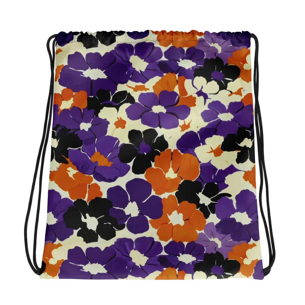 Violet Ember Bloom on Drawstring Bag — Photo