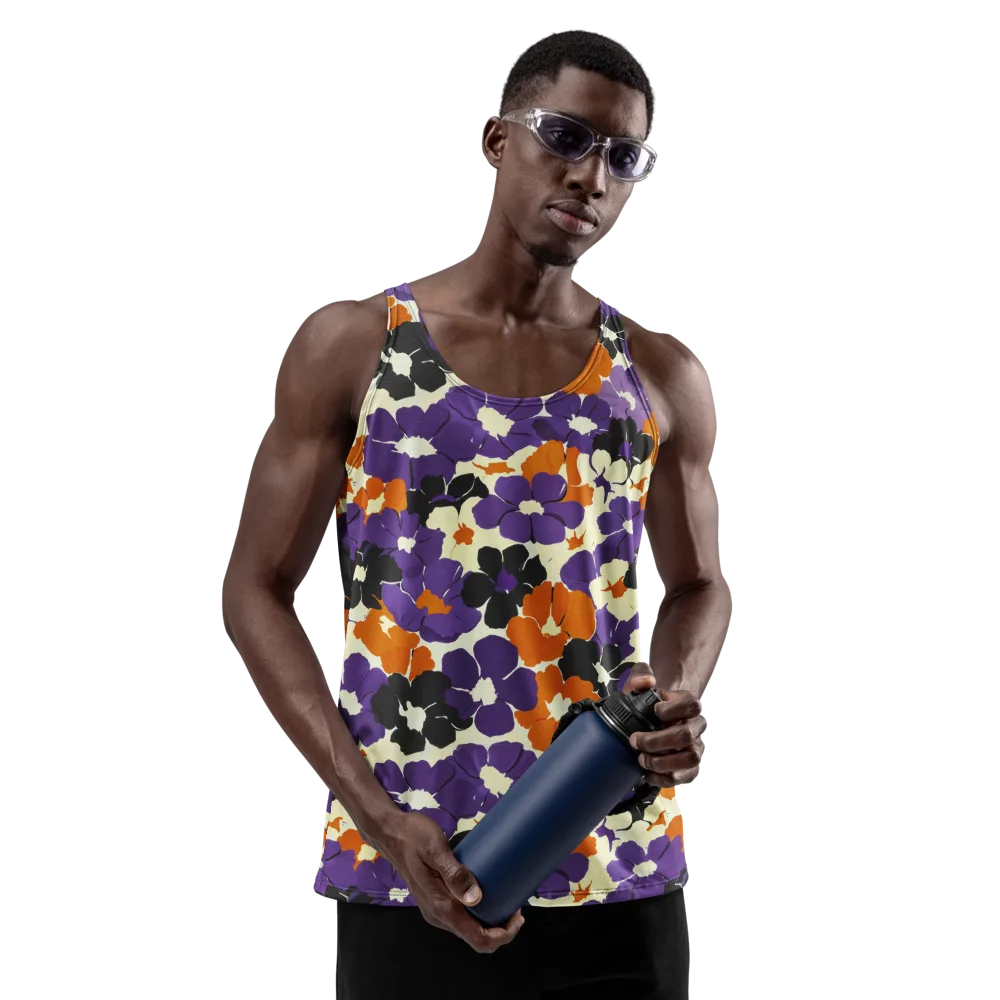 Violet Ember Bloom on Men's Tank Top — Front