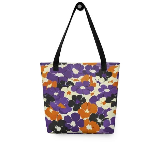 Violet Ember Bloom on a Tote Bag