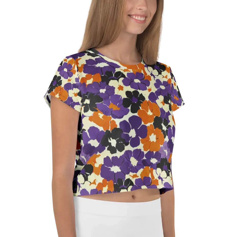 Violet Ember Bloom on Crop Tee — Right
