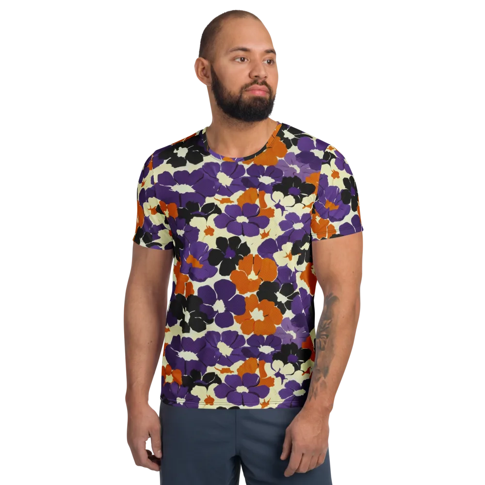 Violet Ember Bloom on Men's Athletic T-Shirt — Front