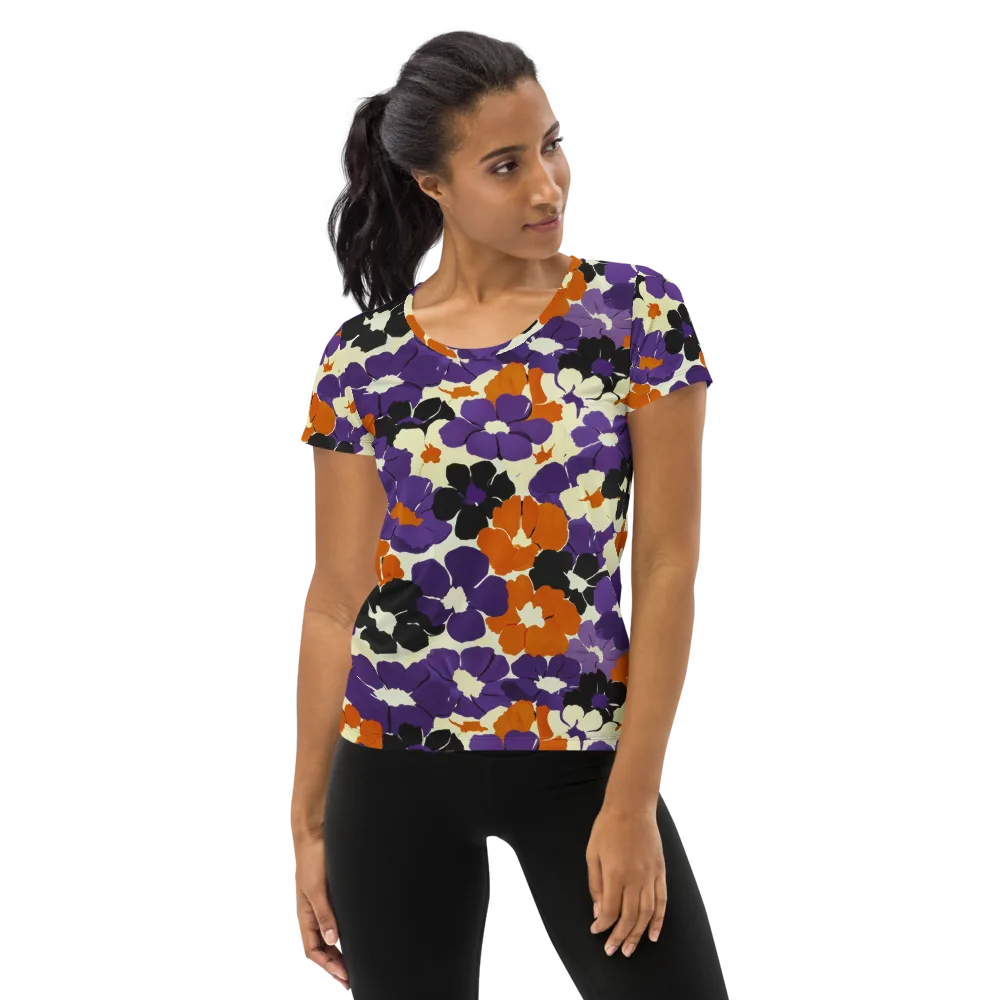Violet Ember Bloom on Women's Athletic T-Shirt — Front