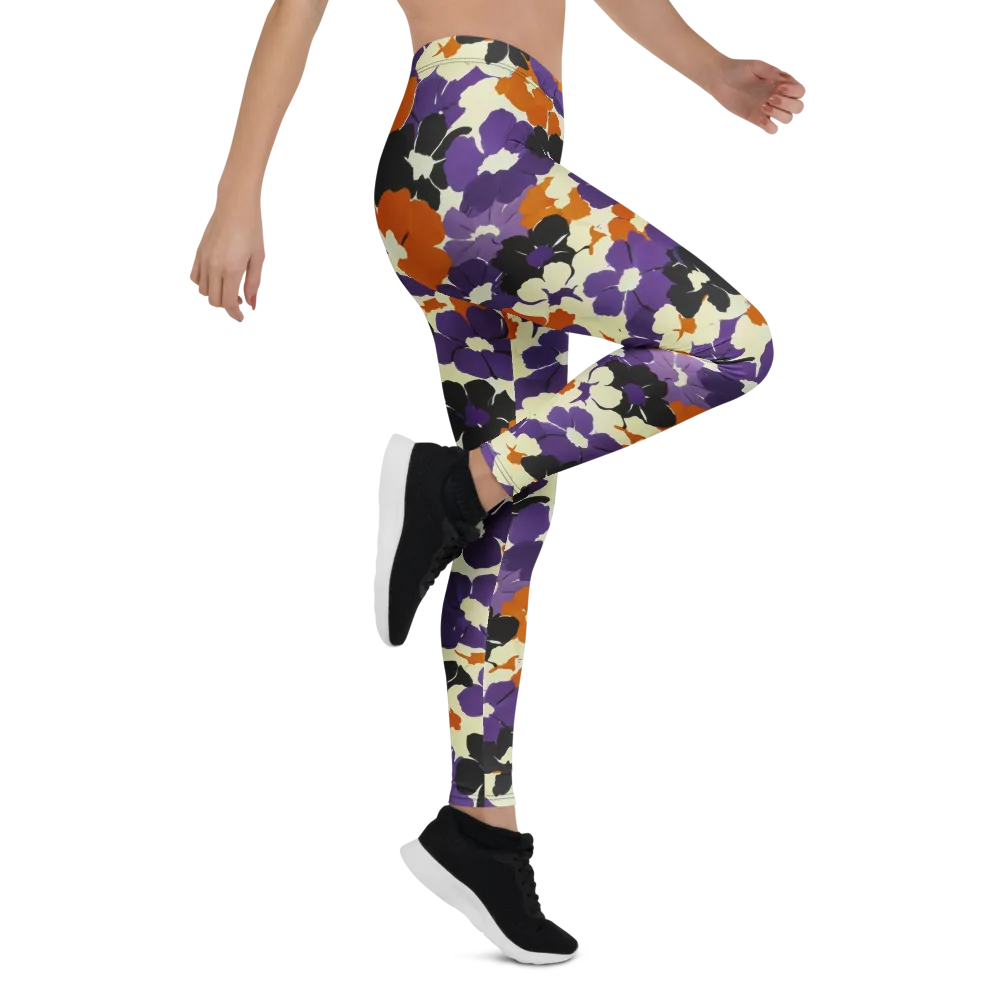 Violet Ember Bloom on Leggings — Right