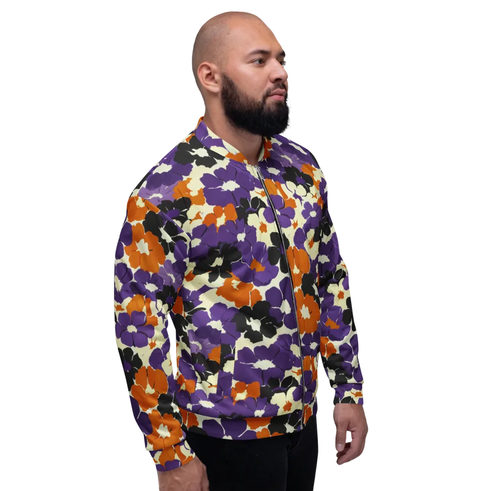 Violet Ember Bloom on Bomber Jacket — Right